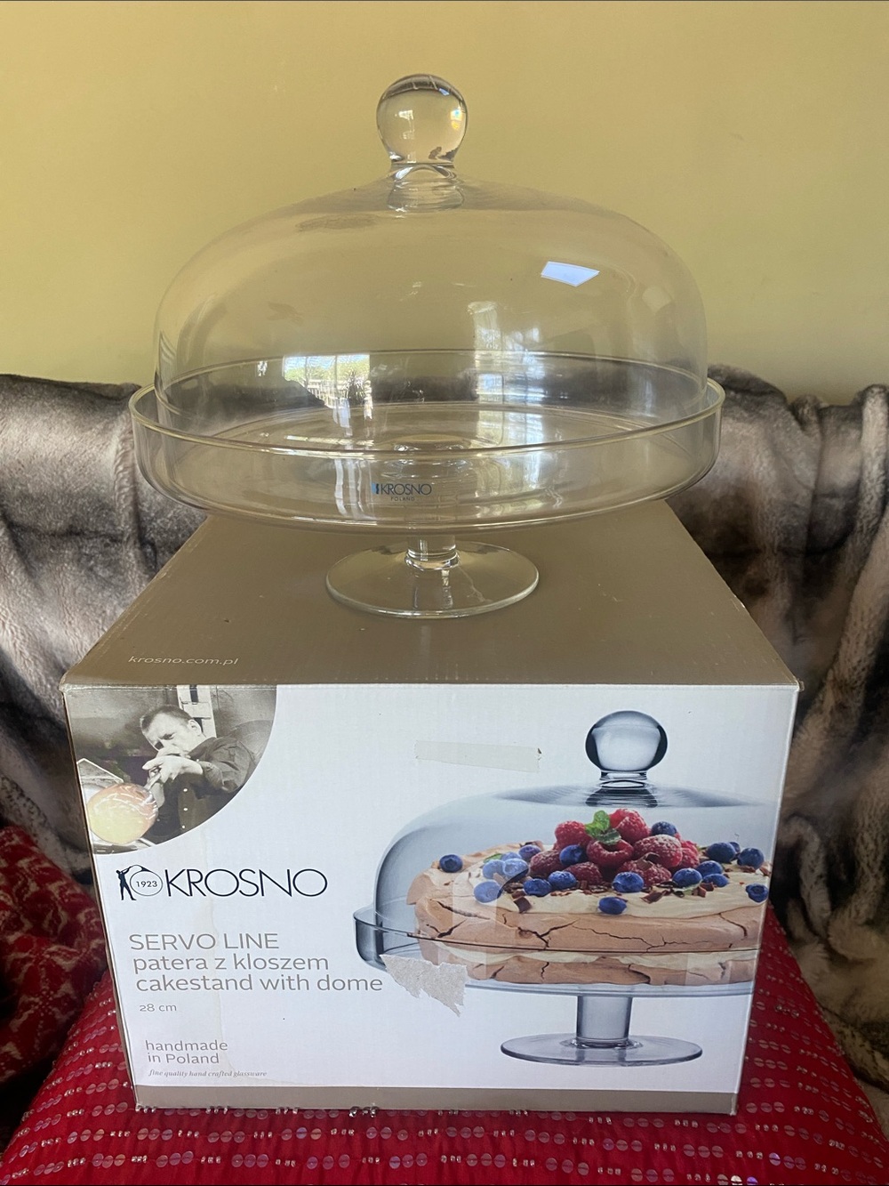 Krosno Handmade in Poland 🇵🇱 Large Desert Stand With Dome New
